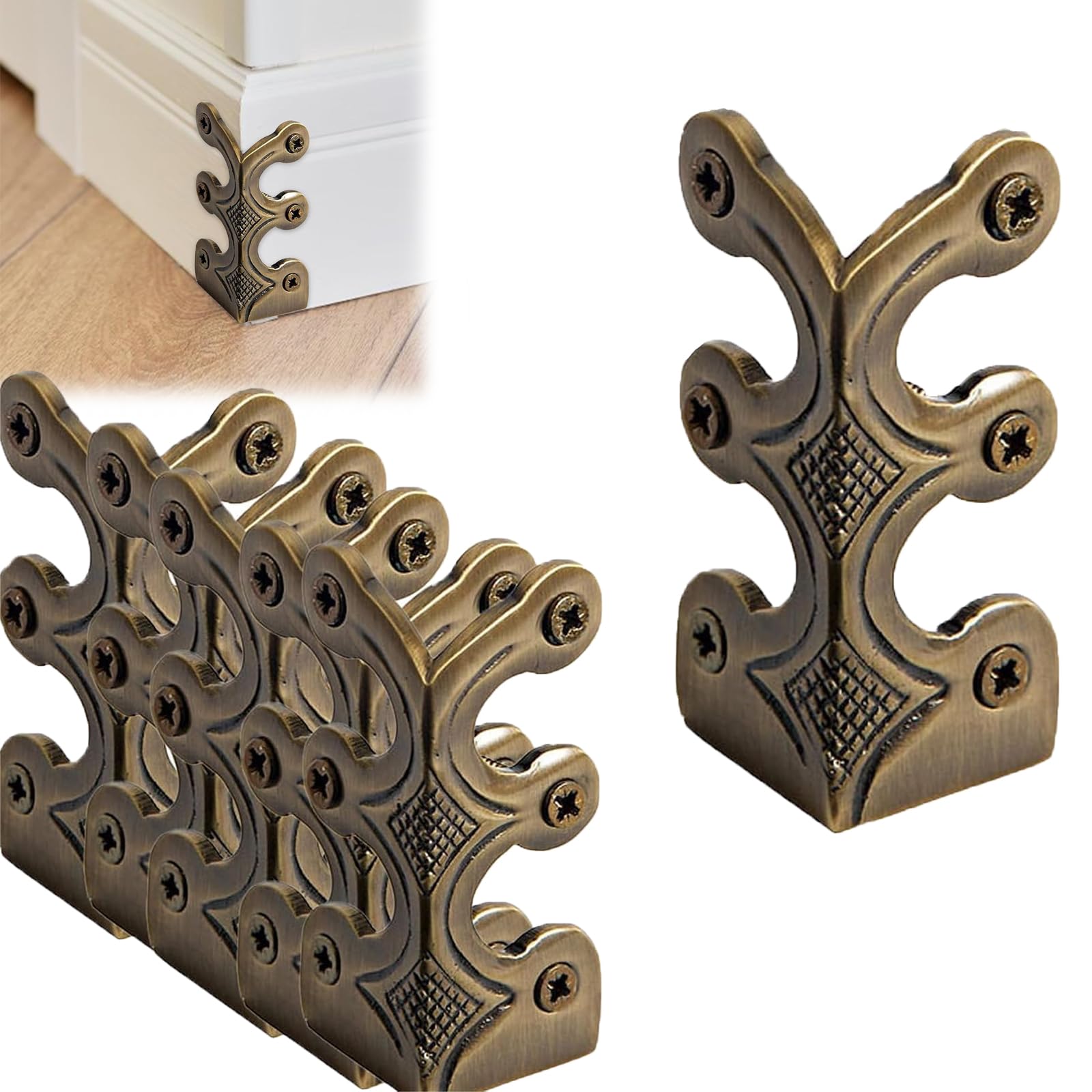 Baseboard Corner Protectors, Solid Brass Skirting Board Corner Protectors, Skirting Board Corner Protector, Brass Corner Protector, Vintage Metal