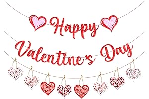 Happy Valentine's Day Glitter Cutout Garland