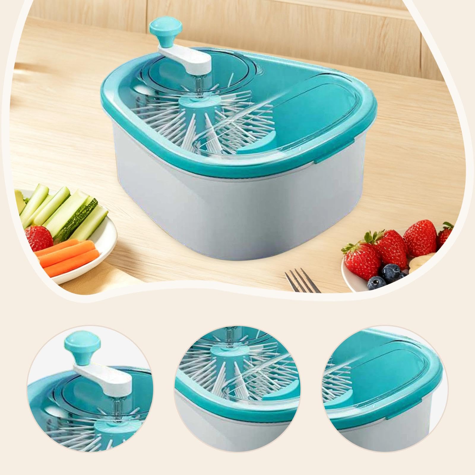 Fruit Washer Dispositivo Lavaggio Verdura Manico Facile Separato Materiale PP Robusto Adatto a Uso Domestico Famiglie Anziani, Blu
