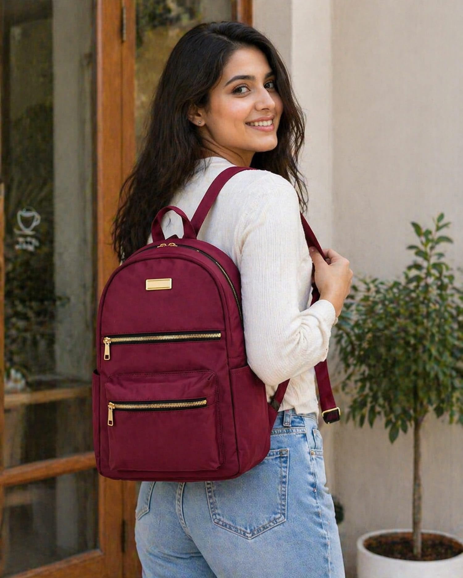 Govindika Convenient Stylish Mini Backpack for Girls | Lightweight Casual Multipurpose Daily Use Bag College Travel Office Premium Quality with Multiple Pockets | Color Maroon-image-20