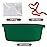 Pro Goleem Small Woven Basket with Gift Bags and Ribbons Durable Baskets for Gifts Empty Small Rope Basket for Storage 12X 8 X 5 Baby Toy Baskets with Handles, Green