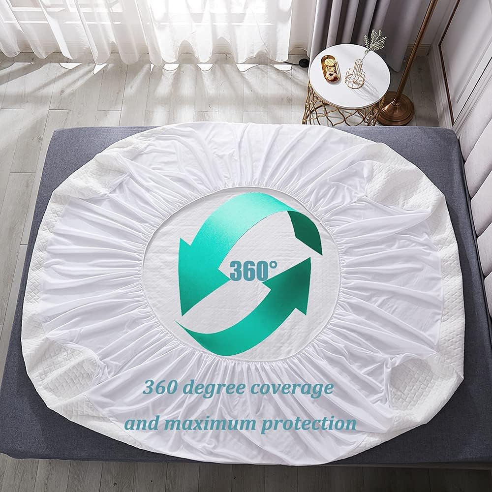 Suhedy Premium Waterproof Mattress Protector，Noiseless Mattress Topper，3D Bamboo Air Fabric Ultra Soft Breathable Mattress Pad Cover，Fitted 8"-21" Deep Pocket，Dust-Proof，Cooling，Durable（King） : Home & Kitchen
