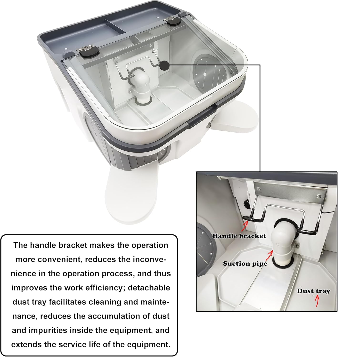 INTSUPERMAI Lab Dust Collector Workstation Vacuum Cleaner Polishing and Grinding Dust Shield Dust Cover with LED Light