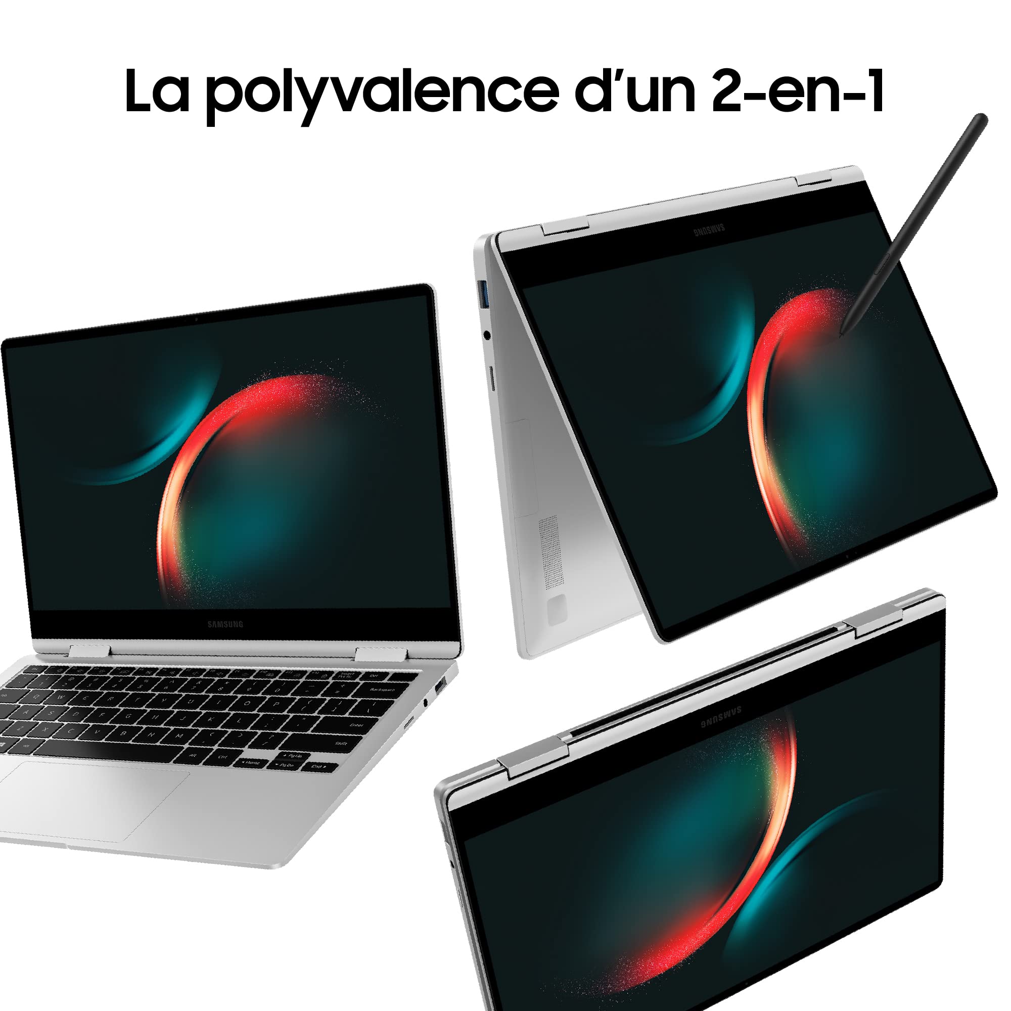 PC Portable convertible Samsung -Galaxy Book 3 360 -13,3 Super AMOLED - Core i5-1340P -RAM 8Go -256Go SSD -Iris Xe -Win 11 -S Pe