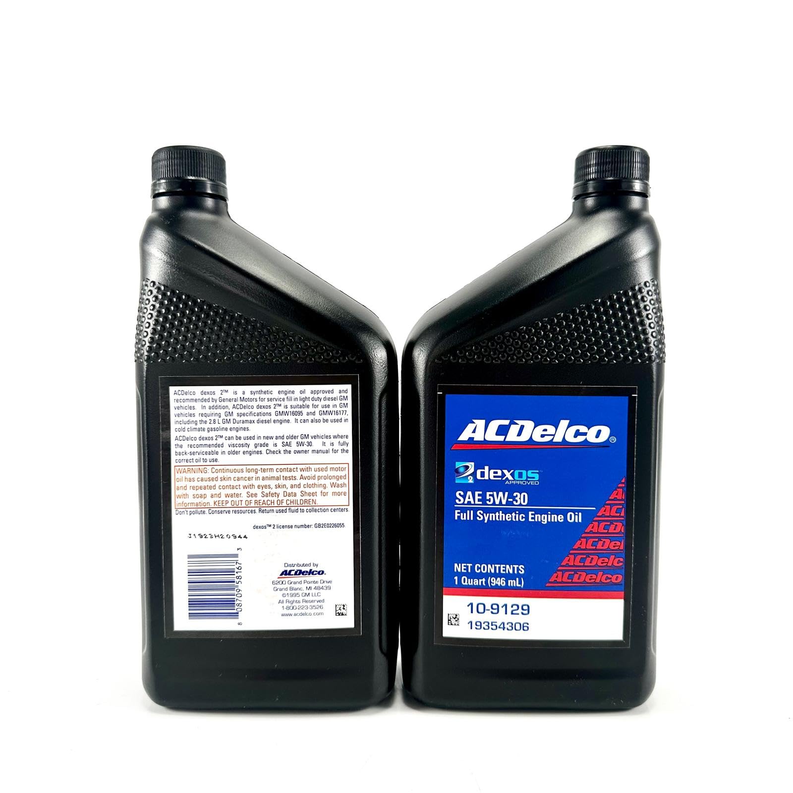 ACDelco 10-9129 19354306 dexos2 Full Synthetic 5W-30 Motor Oil - For 2016-2022 2.8L Duramax | Case of 12 Quarts