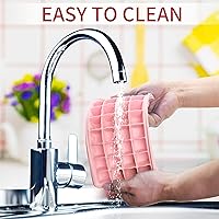 Vista 7 de CZWL&HG - Bandejas para cubitos de hielo (Juego de 2), paquete de 2 bandejas de hielo de silicona con tapa y recipiente, moldes para cubitos