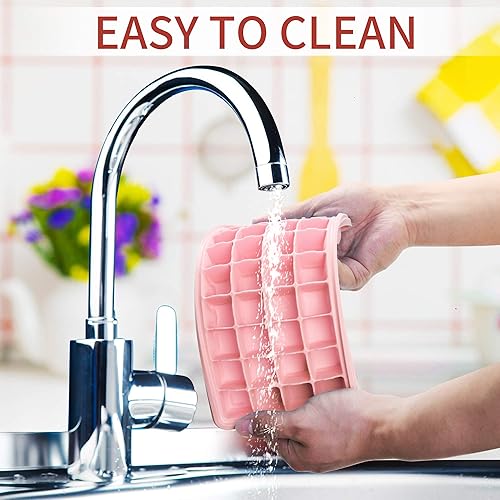 Miniatura 7 de CZWL&HG - Bandejas para cubitos de hielo (Juego de 2), paquete de 2 bandejas de hielo de silicona con tapa y recipiente, moldes para cubitos de