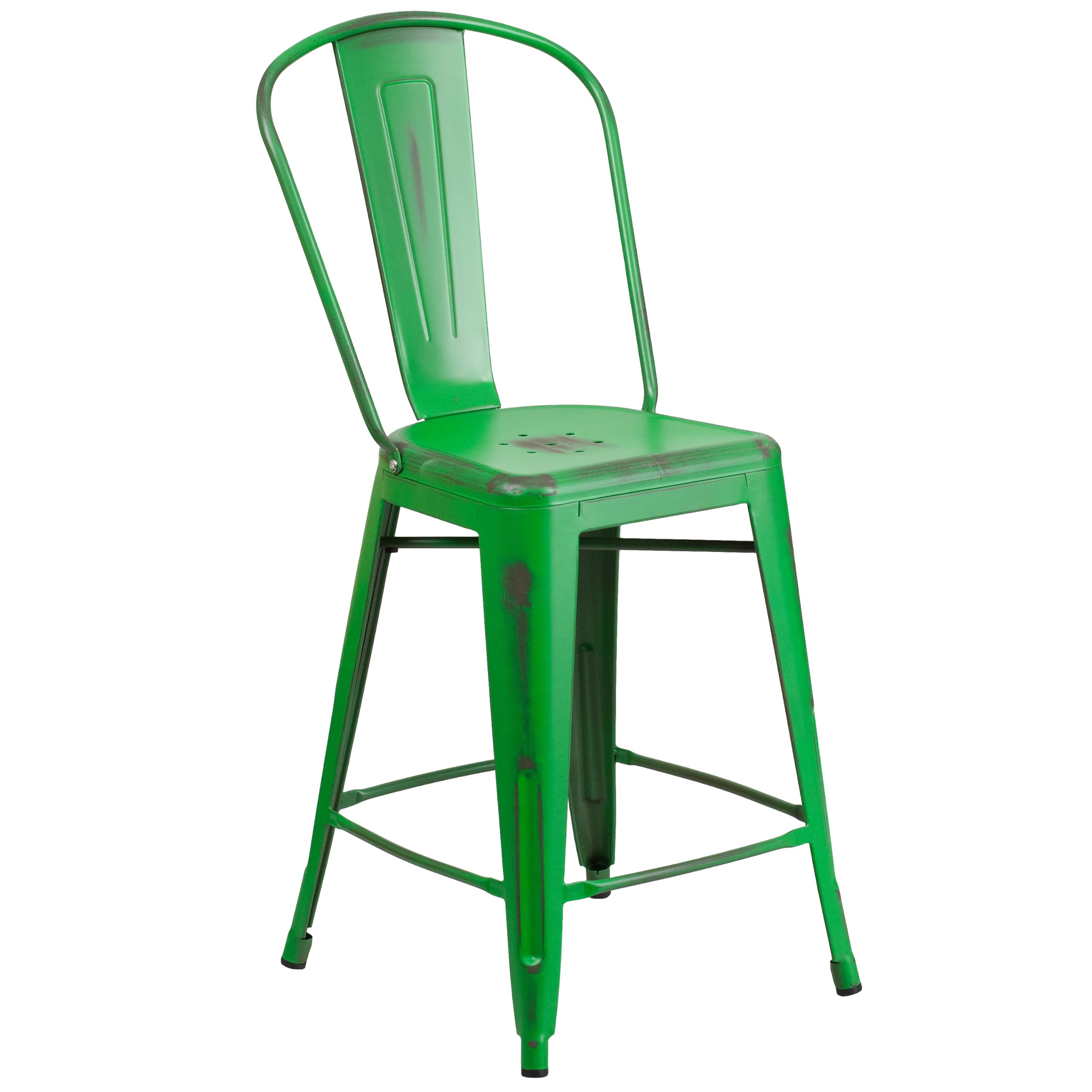 Flash Furniture Green / Set of 1 / Metal Seat Stools & Bar Chairs