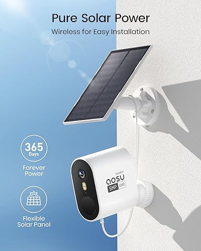 Miniatura 6 de AOSU Cámaras de seguridad de 5 MP inalámbricas para exteriores, ultra gran angular de 166, sistema de cámara de seguridad para el hogar con visión