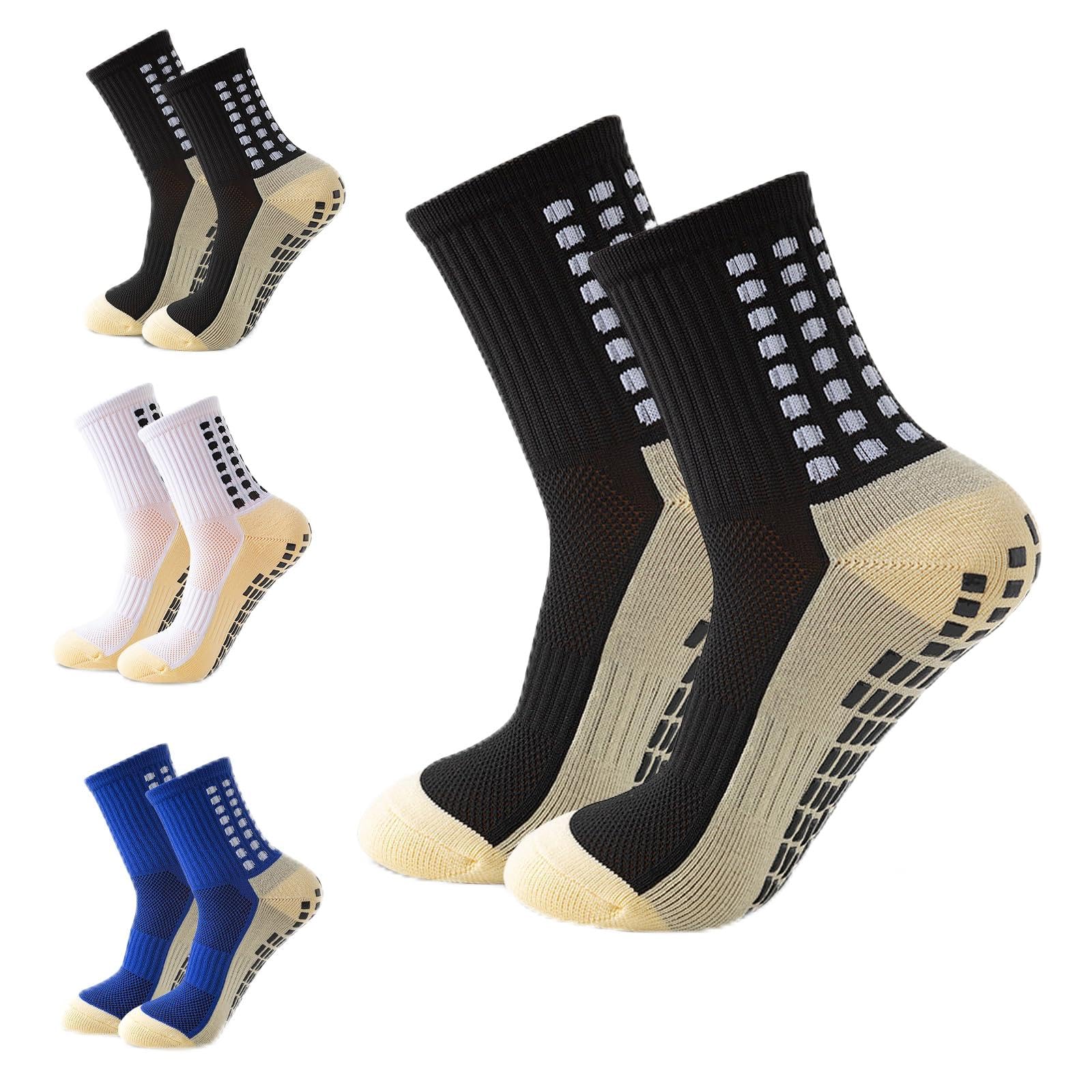 Okdance Grip Football Socks 3 Pairs Grip Soccer Socks for Kids Boy Anti Slip Athletic Socks Non Slip Pads for Basketball Baseball Football Sports Sock-image-29