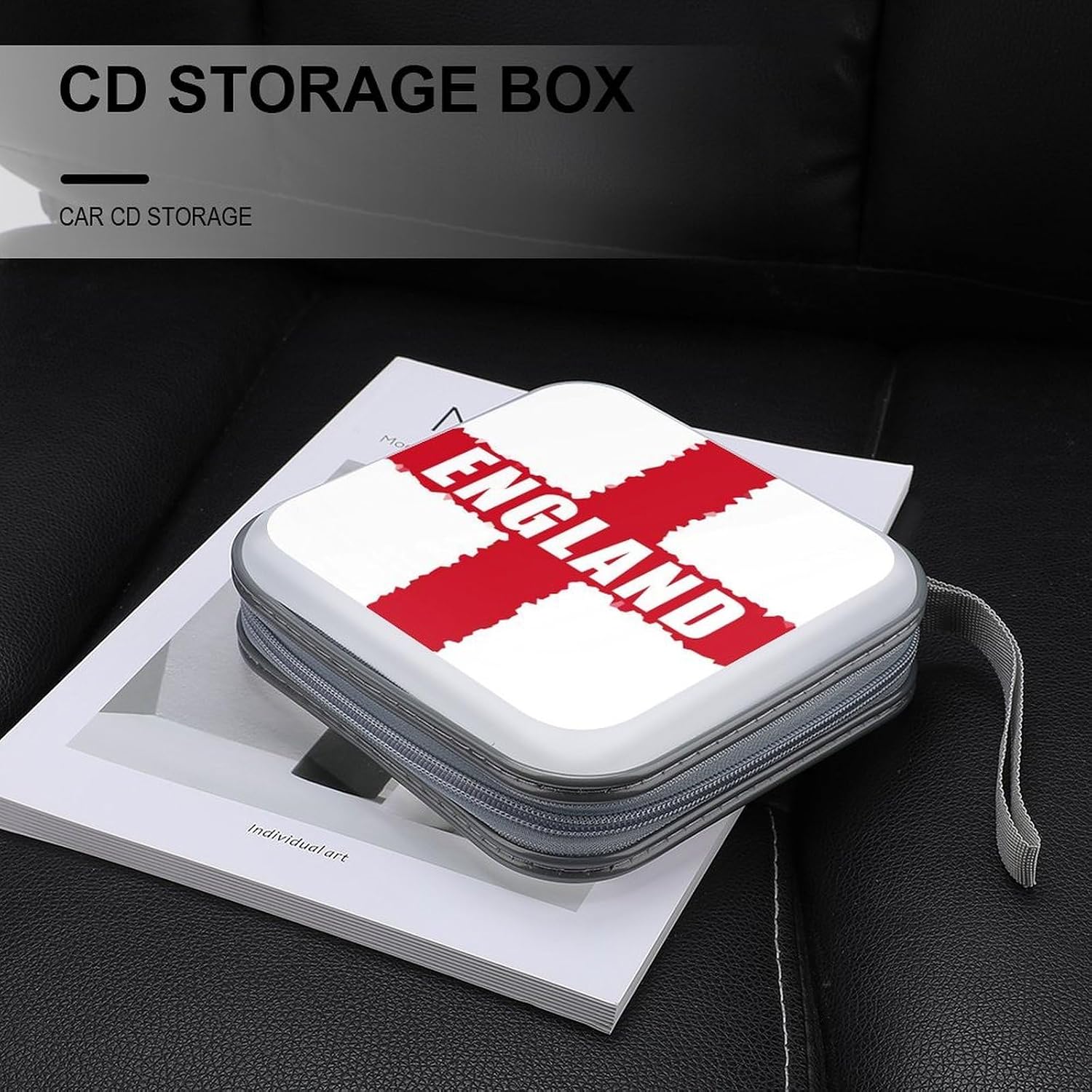 England Flag Protective CD Case Storage Rack 40 Capacity DVD Holder Organizer Car Travel
