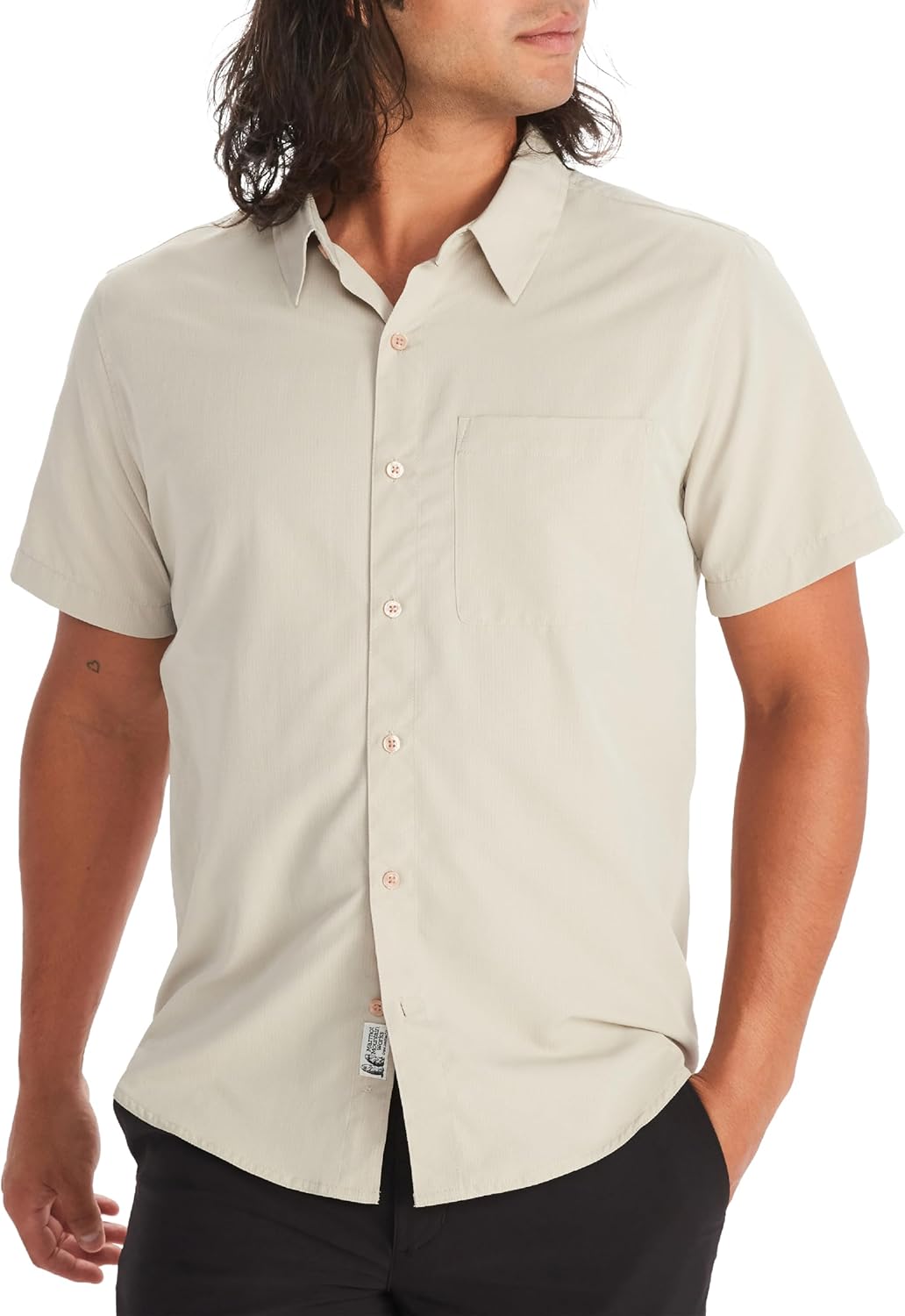 MARMOT Men's Aerobora Short Sleeve Button-Down Shirt - Lightweight, Packable, Quick-Drying UPF Protection