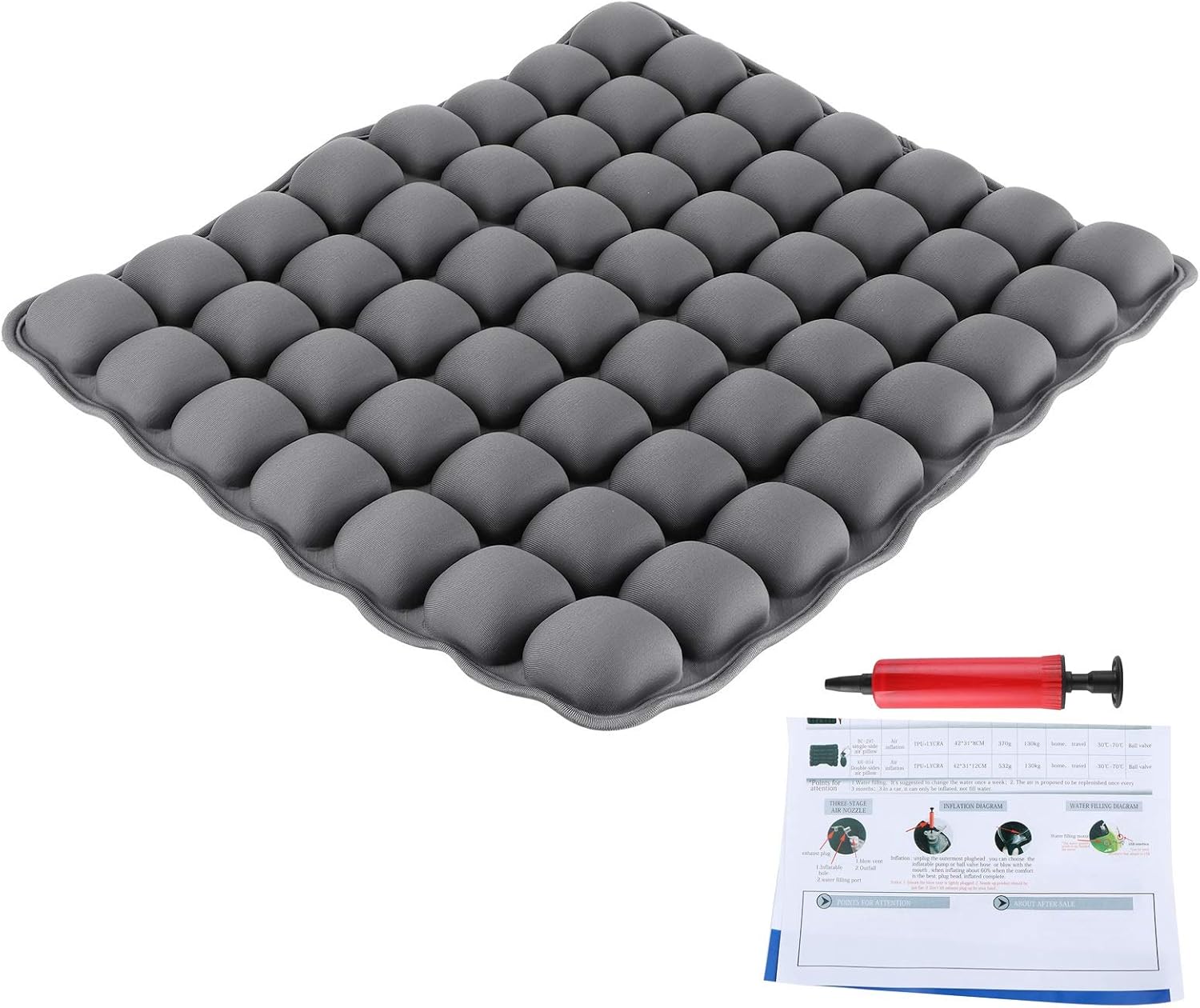 Coussin Gonflable De Siège Auto - PVC, 49x37 Cm, Housse Maille 4D Lavable, Antidérapant