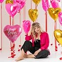 Party Propz Pink and Golden Heart Balloons - 11Pcs Happy Anniversary Decoration Items, 18" Heart Balloon Bouquet, Anniversary Balloons For Decoration, Proposal Decor, Romantic Room, Date Night Decor gallery image