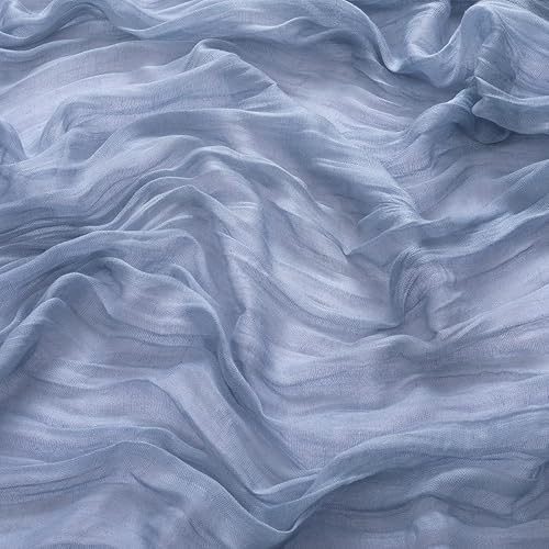 Miniatura 2 de MLMW Paquete de 6 Caminos de Mesa de Estopilla Azul Polvoriento para Revelación de Género Boho Gasa Rústica de Tela de Queso Camino de Mesa 160