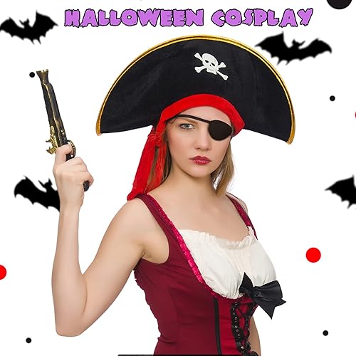 Miniatura 7 de SATINIOR 10 parches de ojos médicos ajustables para ambliopía, parche de un solo ojo perezoso para Halloween para ojos izquierdos o derechos rosados