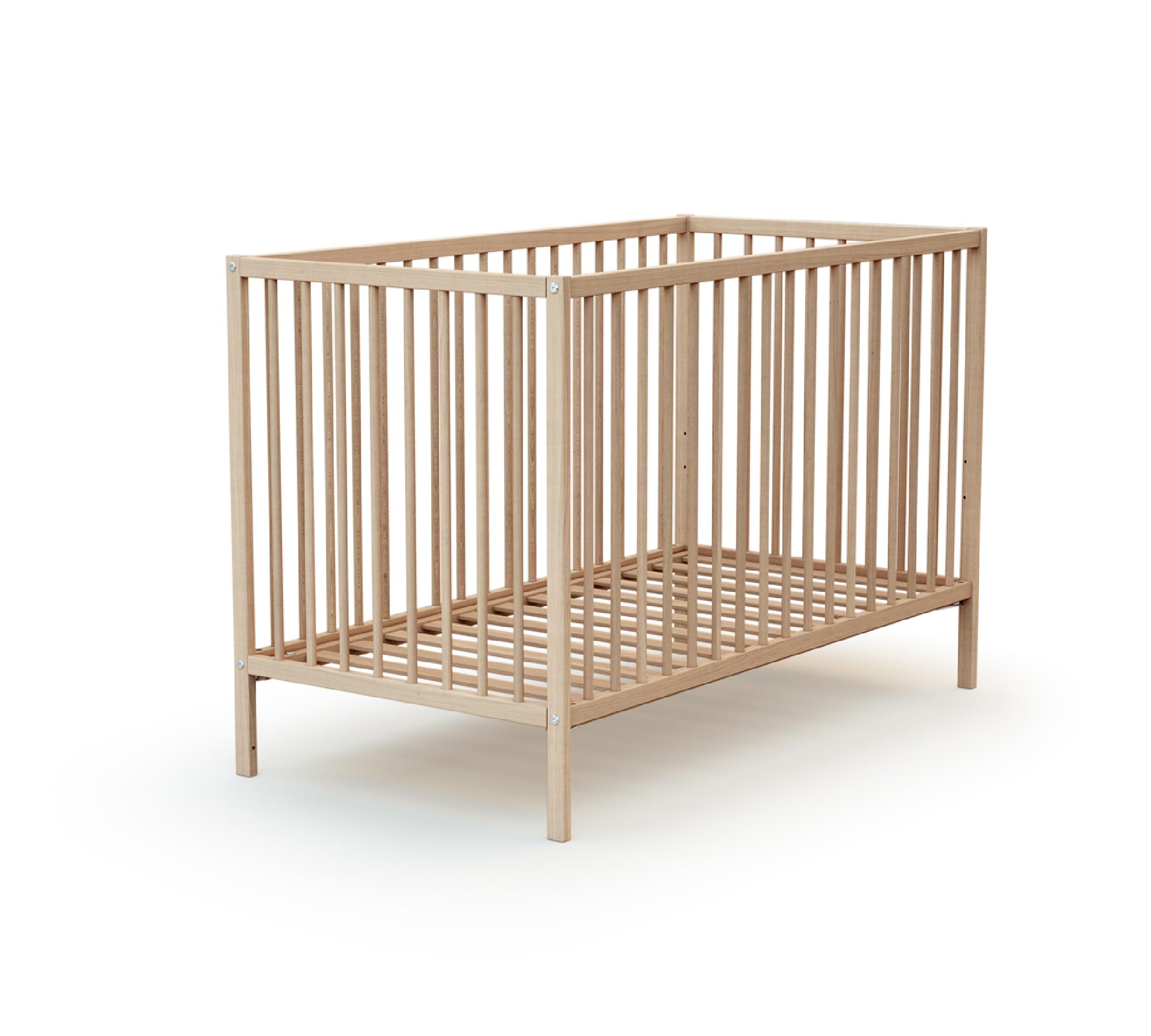 WEBABY - Cuna bebé y meuble cambiador madera - Haya Cruda - 60 x 120