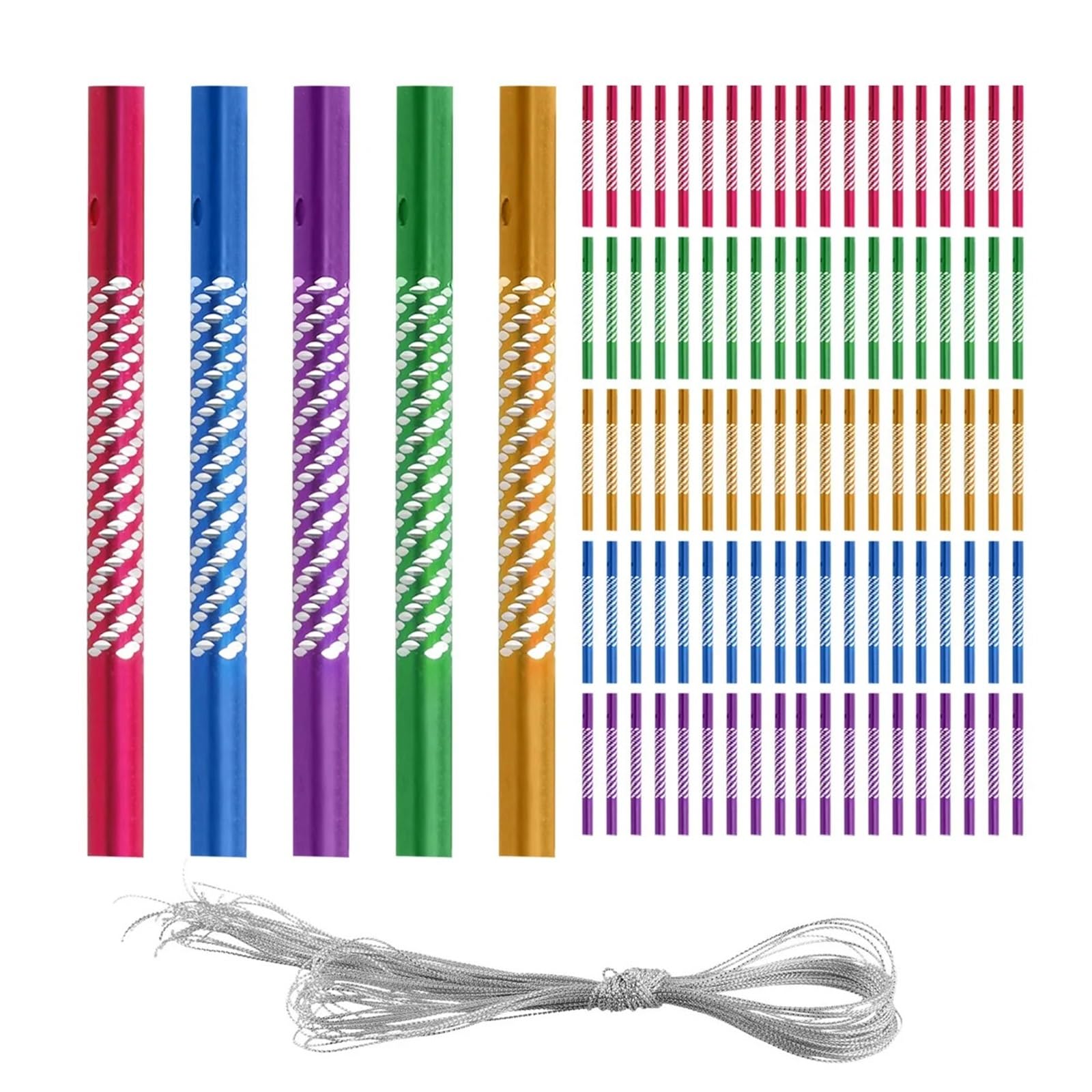 Aluminium Wind Chime Tubes 200Pcs DIY Wind Chime Tubes Aluminum Hollow Spinners for Outdoor Garden Decor