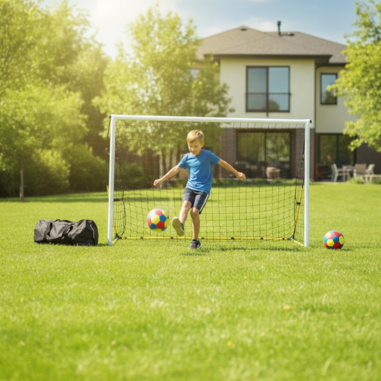 Sharplace Portería Infantil de Fútbol Portátil Plegable Arco Red Meta Entrenamiento con Marco Tubular Desmontable y Malla, Pequeño 1.8m X 1.2m X 0.54m, Portería De Fútbol De Montaje Rápido X-927
