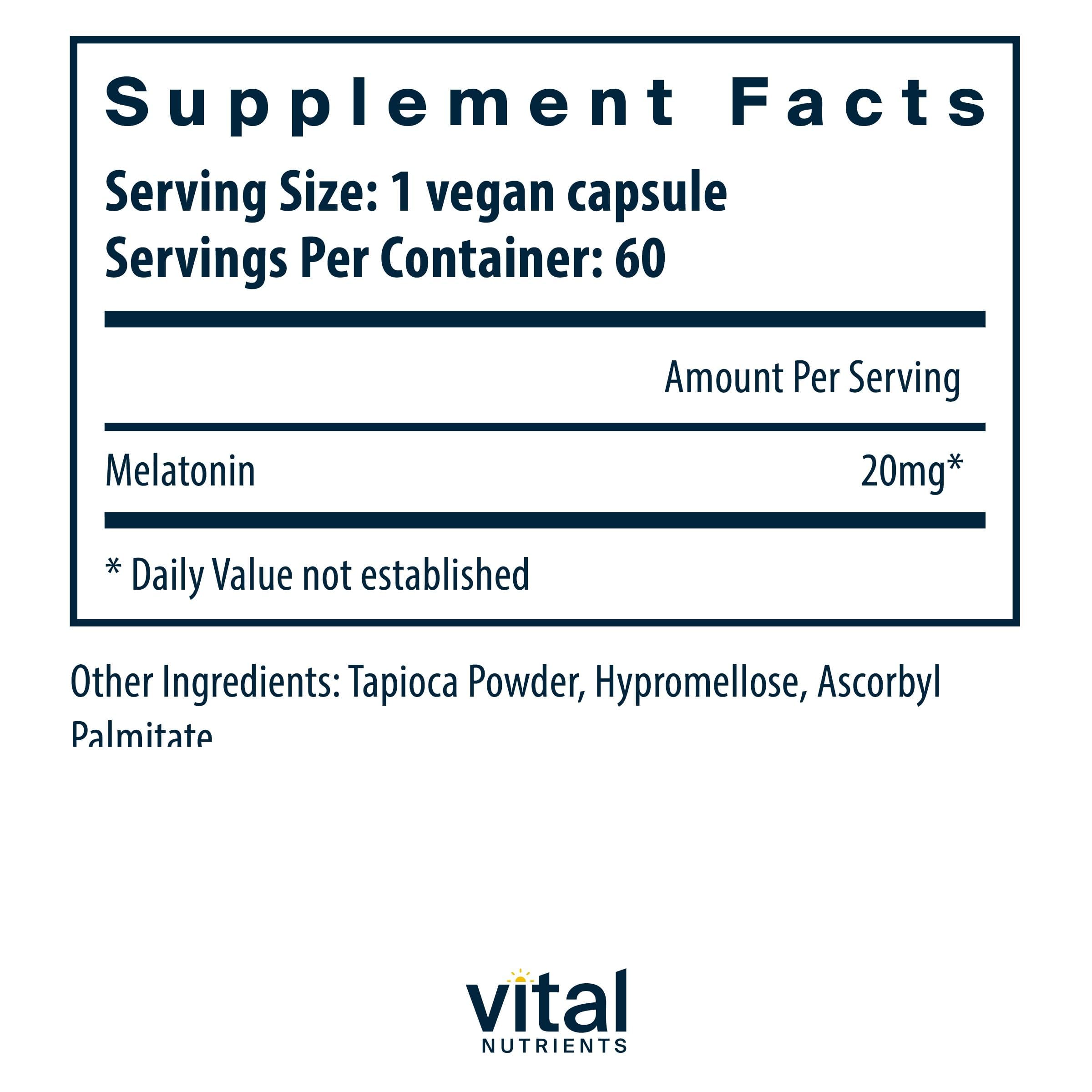 Vital Nutrients Melatonin 20mg, 60 Capsules — Amazon image 2