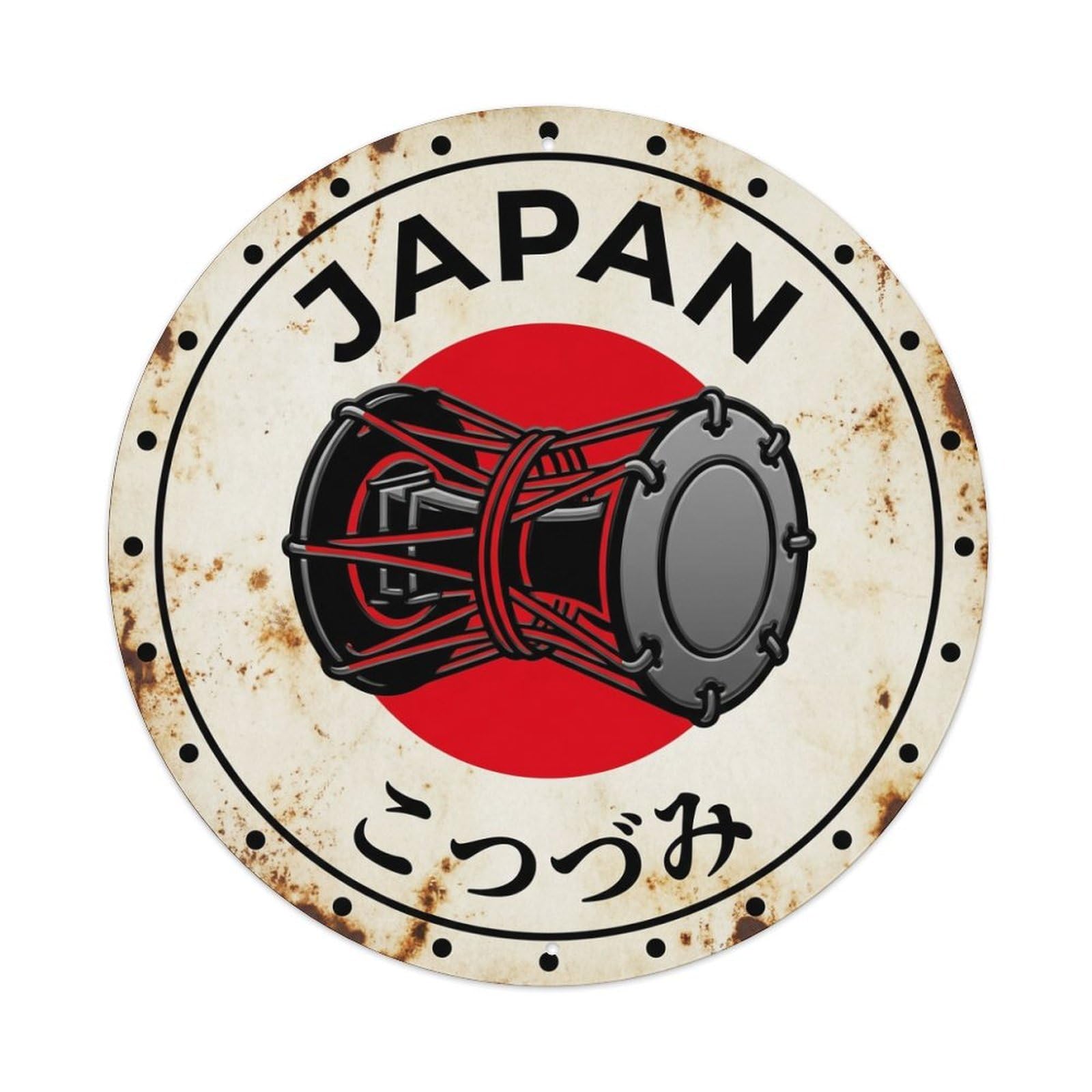 Galvaxio Style Kotsuzumi Drum Japan Shoulder Drum Historic Metal Tin Sign
