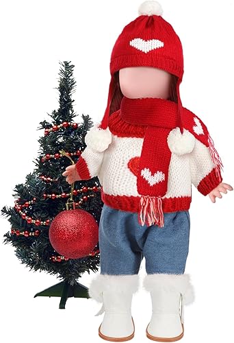 Miniatura 2 de Bencailor 3 pares de botas y zapatos de muñeca de Navidad de 18 pulgadas, zapatos de muñecas de invierno, botas con temática americana, patines para