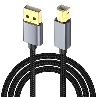 Danfetsoy USB 2.0 to USB B Printer Cable 16Ft, USB B Male to Type A Male Cable for MacBook Pro, Air, DJ Controller, Printer, Scanner, Fax Machine, Midi Keyboard, etc 5m/16feet