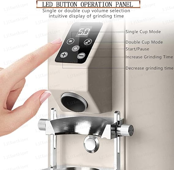Professional Coffee Grinder with 453g Bean Hopper,9 Adjustable Settings,350W Electric Coffee Bean Grinding Machine with 64mm Stainless Steel Flat Burr,for Home and Commercial Use Beige
