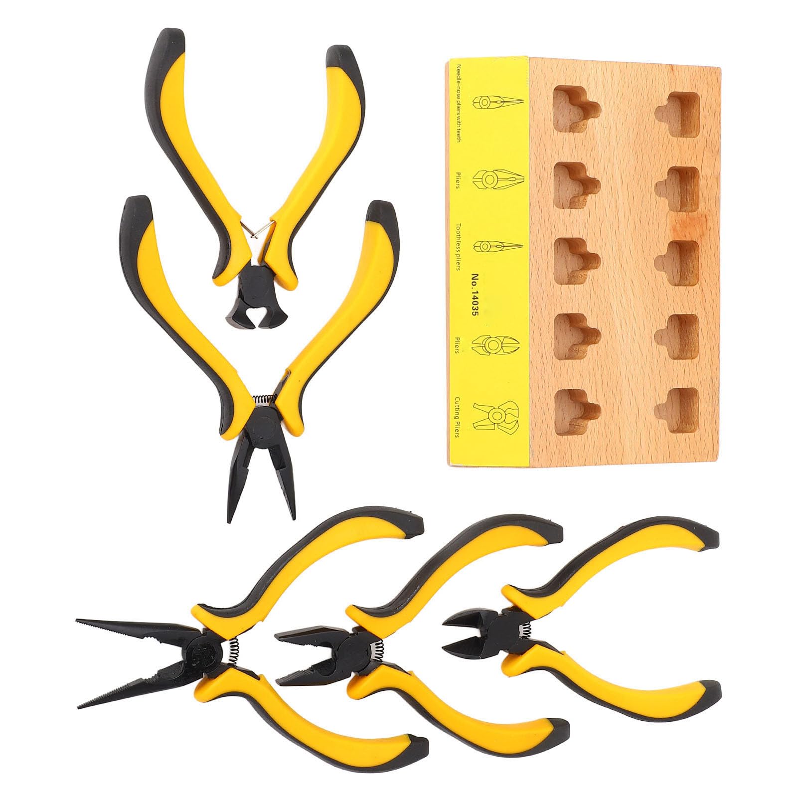 Set di Pinze per Riparazione Orologi, Confezione da 4 Pinze per Gioielli con Becchi Ad Ago, a Becchi Tondi, a Piegati e Tronchesi per Forniture per Orecchino