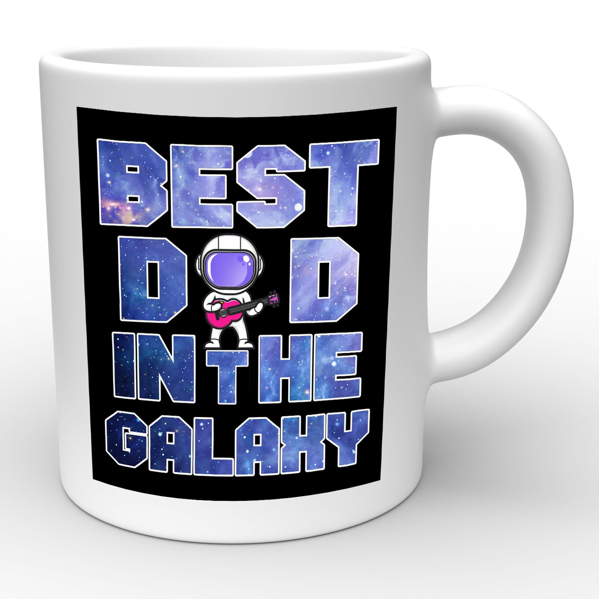 Star Online Funny Father's Day Mug – Birthday Present for Dad, Coffee Cup for Breakfast - Ceramic 11 oz (Galaxy - White)