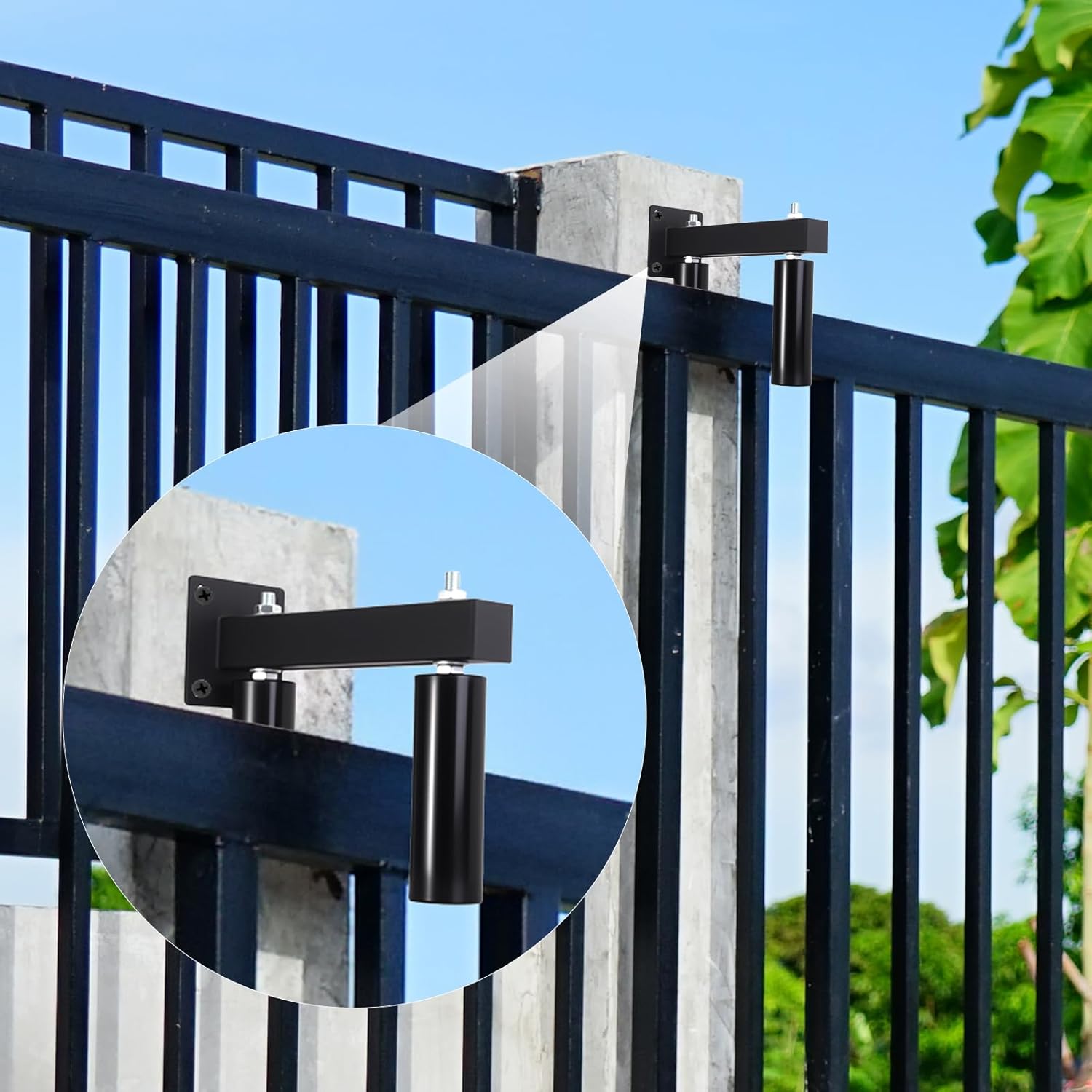 Slide Gate Guide Roller, 6" UHMW Hard Nylon Guider For Gate Support , Adjustable Heavy Duty Iron Gate Guide Wheel Pulley for Preventing Gate from Falling