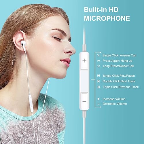 Miniatura 5 de Auriculares USB tipo C para iPhone15, Samsung Galaxy S23, Ultra S23+, S23 Plus, auriculares USB C enchufables, micrófono integrado y control de