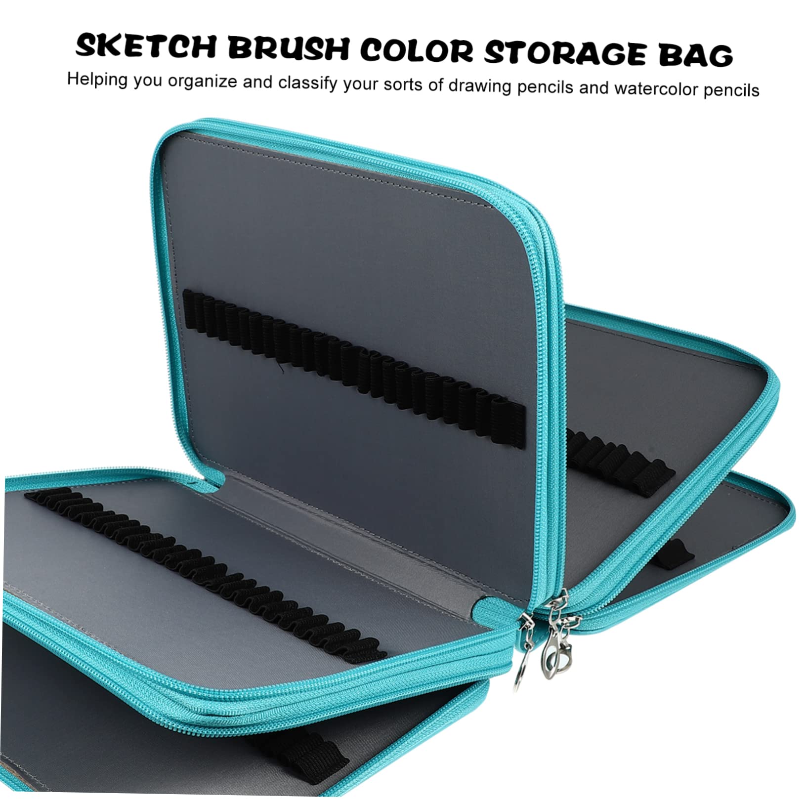 Astuccio Portamatite da Disegno Blu in Pu, 184 Fori | Grande Capacità, Classificazione per Matite Acquerello, per Adulti e Professionisti, Accessori Disegno
