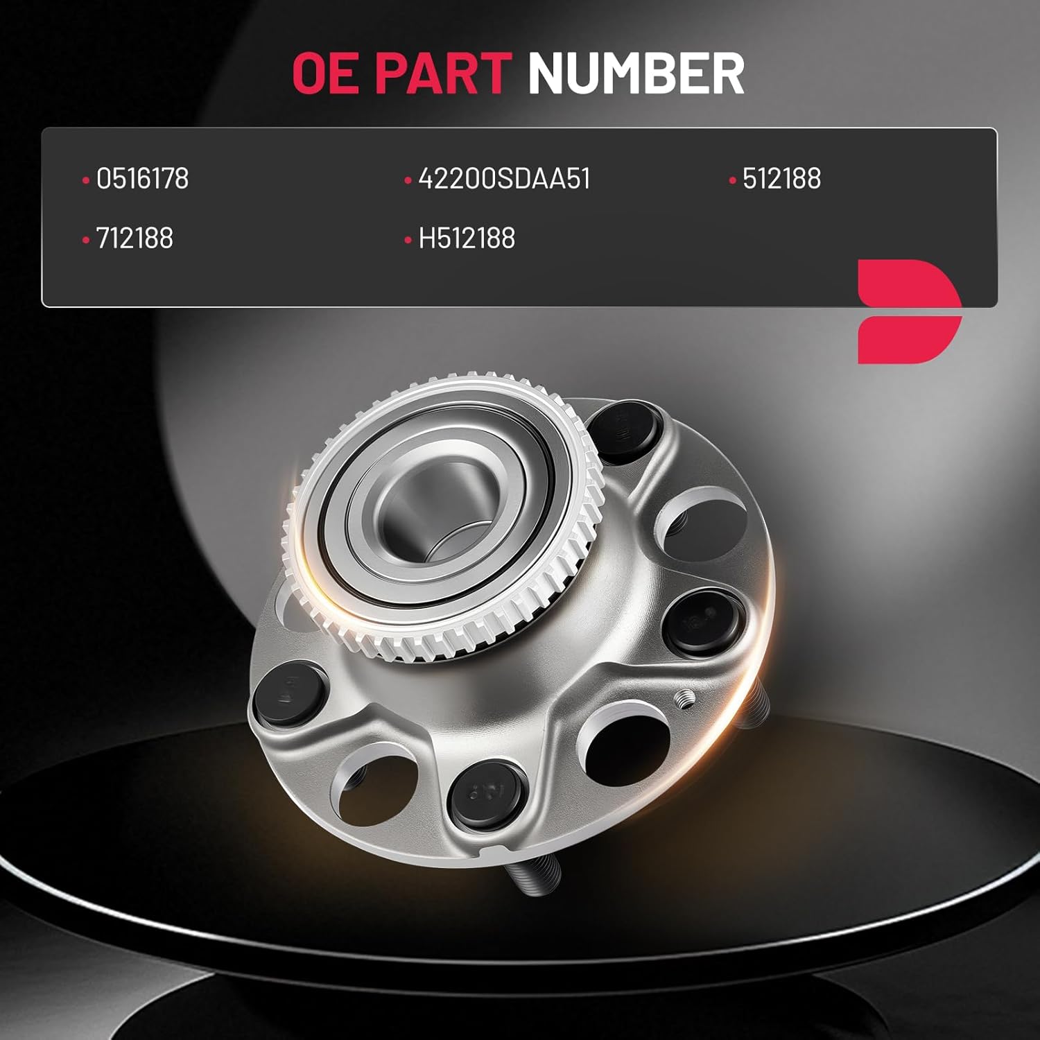 BDFHYK 512188 2PCS Rear Wheel Bearing and Hub Assembly 5 Lugs Compatible with Acura TL 2004-2008, Compatible with Honda Accord 2006-2007