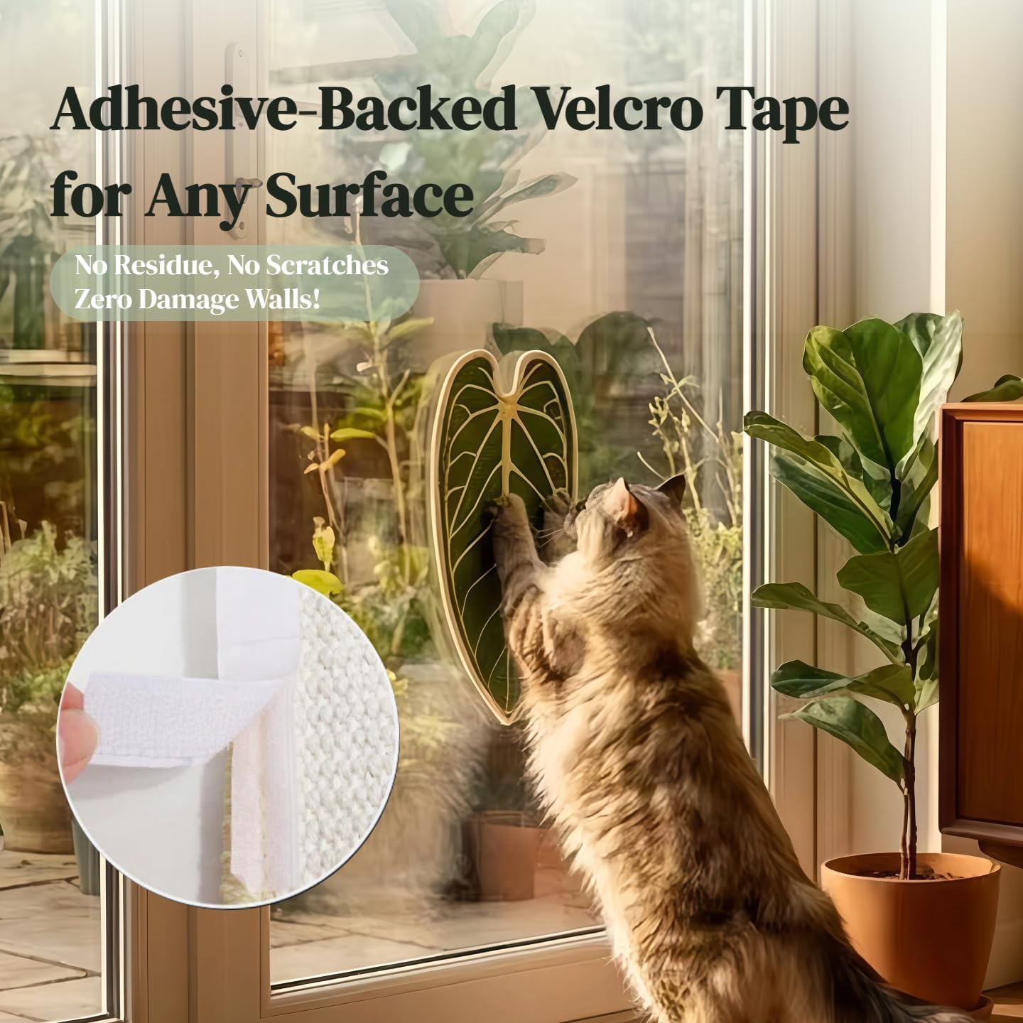 Premium Natural Sisal Botanical Leaf Cat Scratcher Mat, Extra Large Leaf-Shaped for Wall & Floor, Indoor Jungle Decor, Furniture Protector, Durable Cat Scratcher with Stylish Leaf Design (Velvet taro)