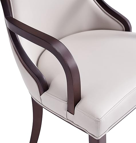 Miniatura 5 de Manhattan Comfort Grand - Sillón de comedor de piel sintética de 18.5 pulgadas, color gris claro