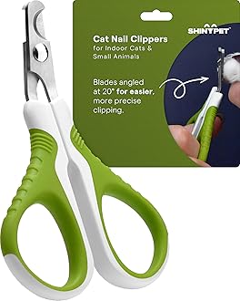 Pet Nail Clippers for Indoor Cats & Small Animals - Precision Angled Blades & Steady Grip - Ideal for Kittens Tiny Dogs Rabbits Birds - Nail Trimmer & Claw Scissors for Home Grooming - eBook Guide