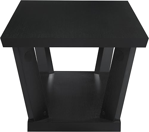 Miniatura 6 de Coaster - Juego de mesa auxiliar de madera de 3 piezas con estantes abiertos en color negro