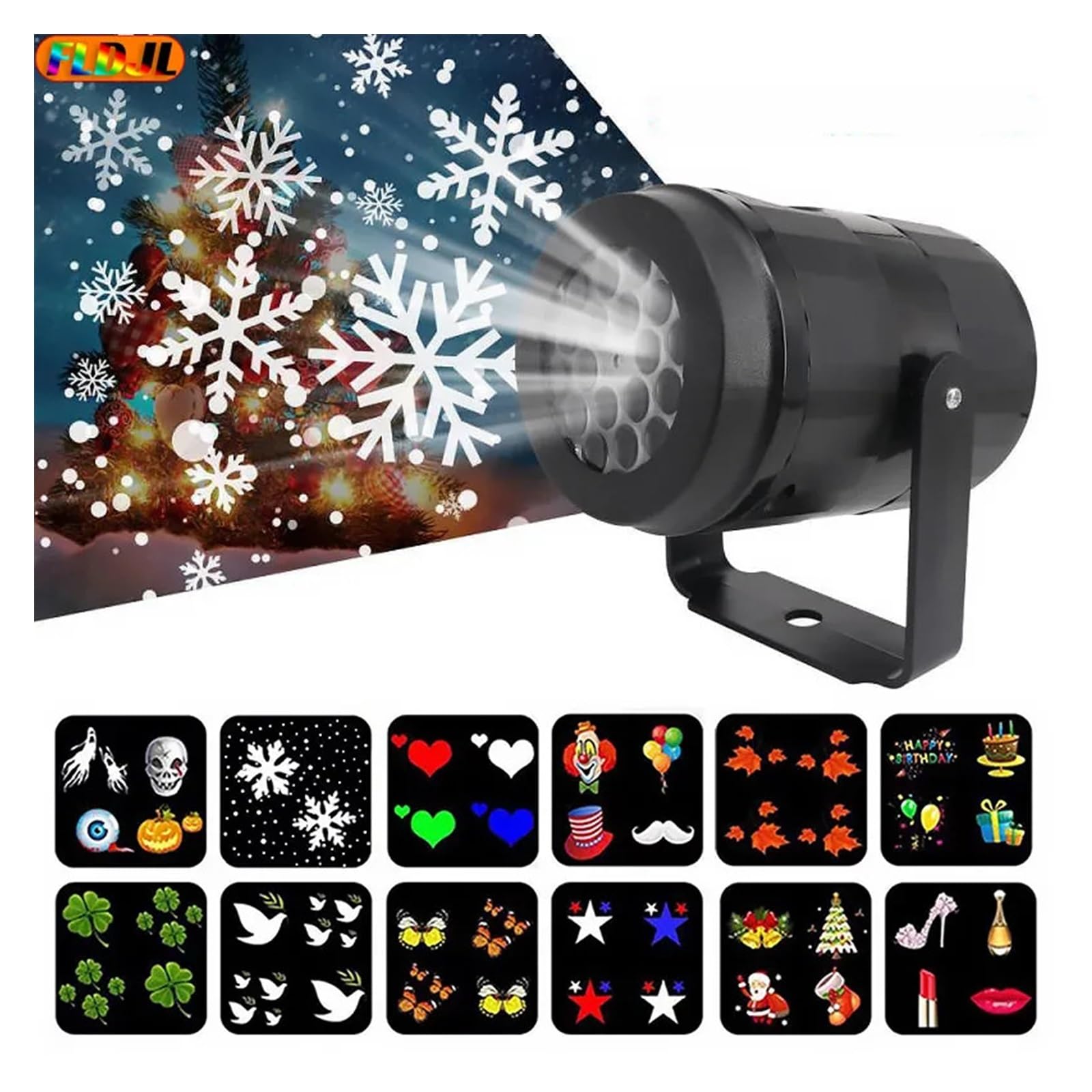 Proiettore natalizio per esterni, Luci for feste di Natale Proiettore a fiocchi di neve Luce da palcoscenico a LED Rotante Modello natalizio Illuminazione natalizia for esterni Decorazioni da giardino