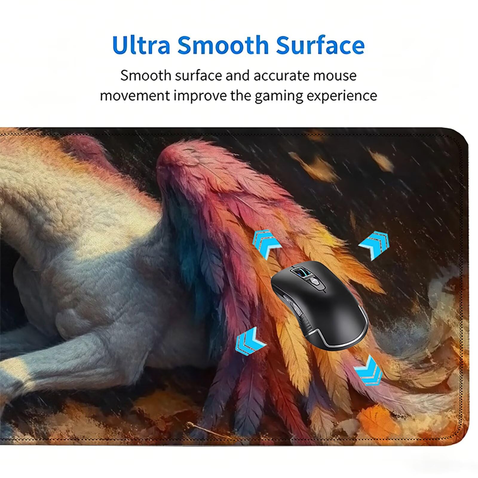 Tappetino Mouse Gaming, 1200x600mm Tappetino Mouse XXL nero 0c0-312 | Mouse Pad Grande, Ottimizzato per i Sensori da Gioco, Migliora Precisione e Velocità, per Mac e PC, Unicorno (2)