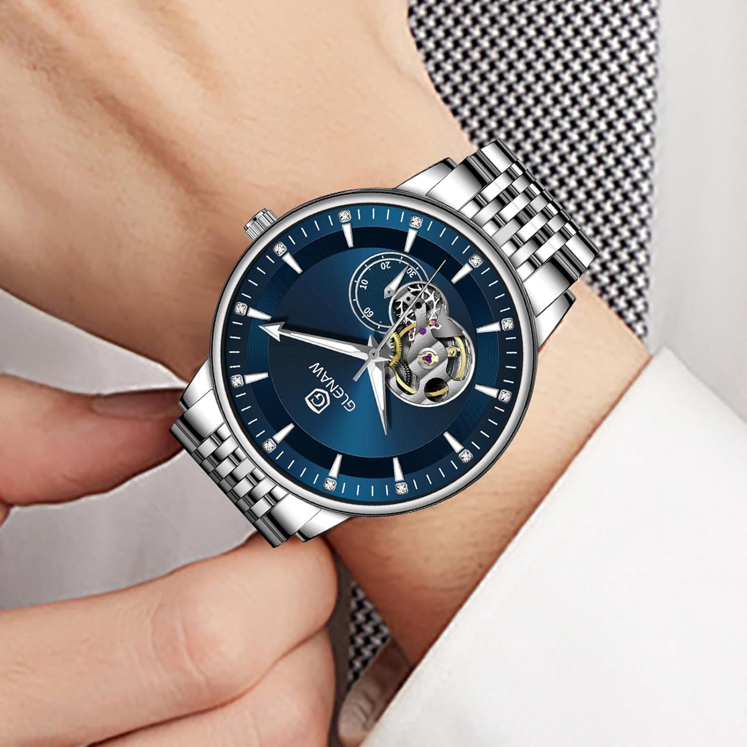 Watches for Men Tourbillon Skeleton Luminous Luxury Mechanical Self Winding Men's Wrist Watch Waterproof - Image 4