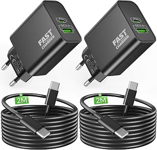 40W USB C Fast Charger for Samsung Galaxy S25/S24 + 2m Type C Cable | PD/QC 40-Watt Adapter Socket for Samsung Galaxy S23/S22/S21/Ultra 5G FE, A56/A55/A54/A53/A35/A15, Note 20 10, Tab S10 S9