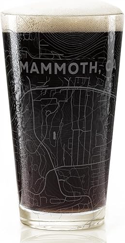 Vista 30 de BRECKENRIDGE COLORADO Engraved Pint Glass Great Ski Resort Mountain Topography Map Gift Idea!