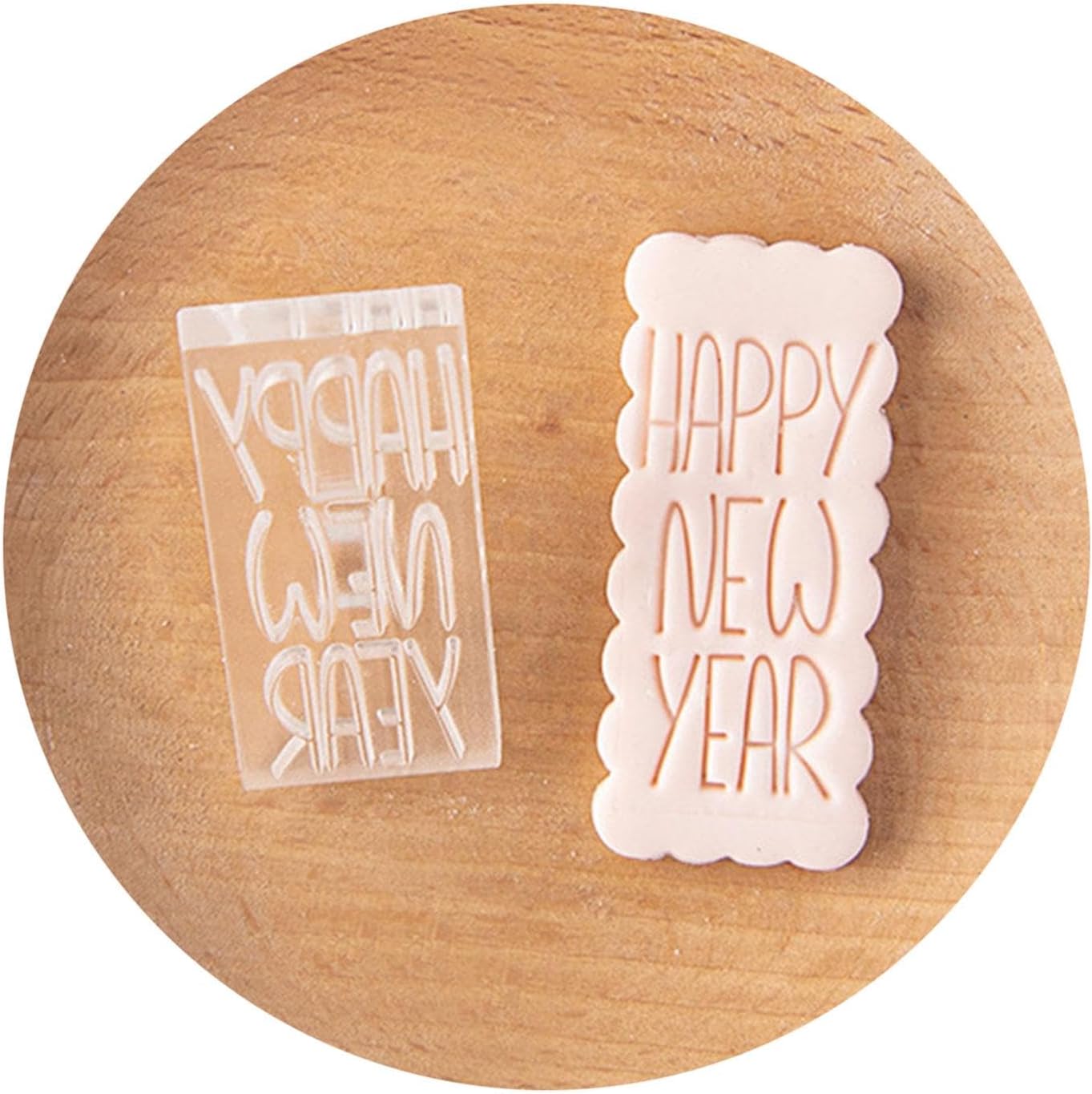 Functional New Year Fondant Stable Embosser Perfect for Special Event and Holiday Baking Enthusiasts Acrylic Fondant Stamp