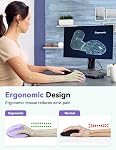 TECKNET Ergonomic Mouse 4800 DPI Silent Mouse 5 Adjustable DPI Wireless Mouse 2.4G Vertical Mouse 6 Buttons Computer Mouse Compatible with Windows Mac Chromebook Linux Notebook Laptop Computer