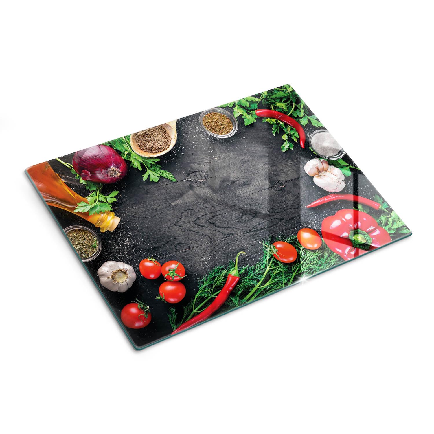 Cristal para cortar en la cocina 40x30 cm Vegetales de madera