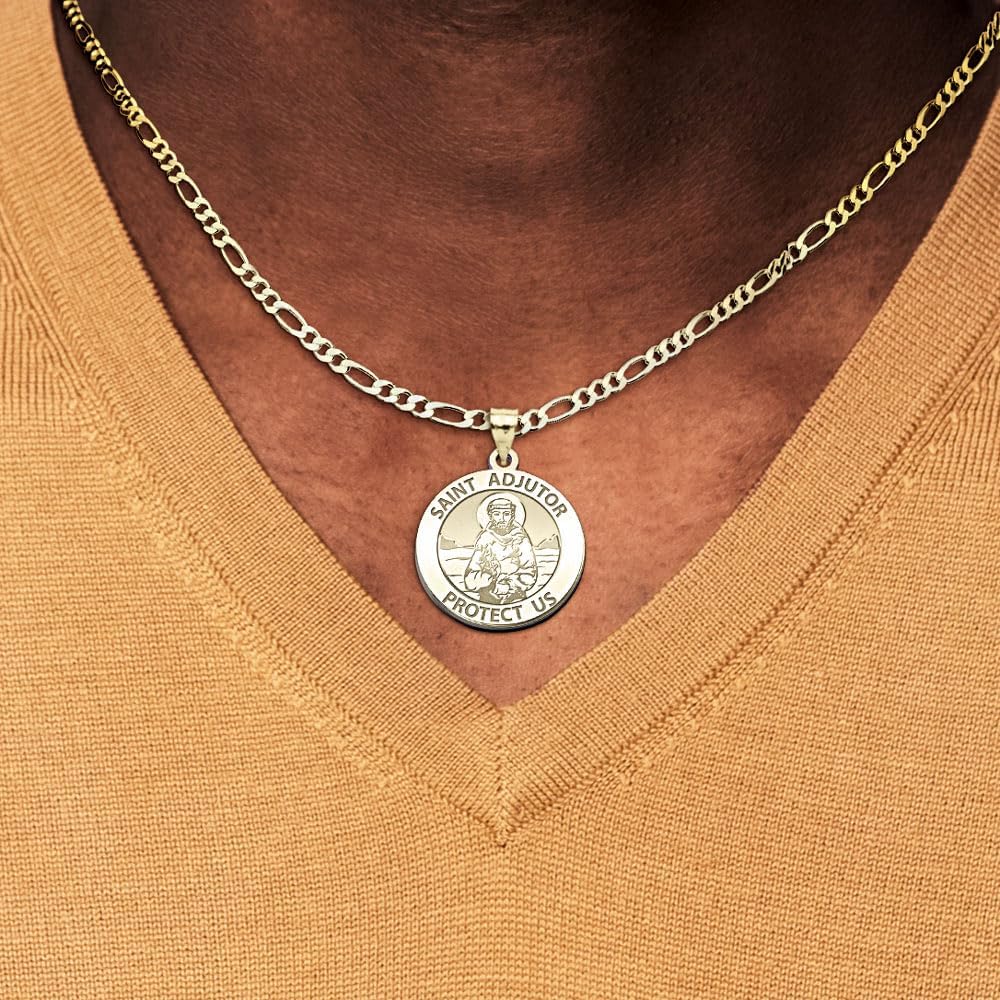 PicturesOnGold.com Saint Adjutor Doubles Sided Male Swimmer Religious Medal -