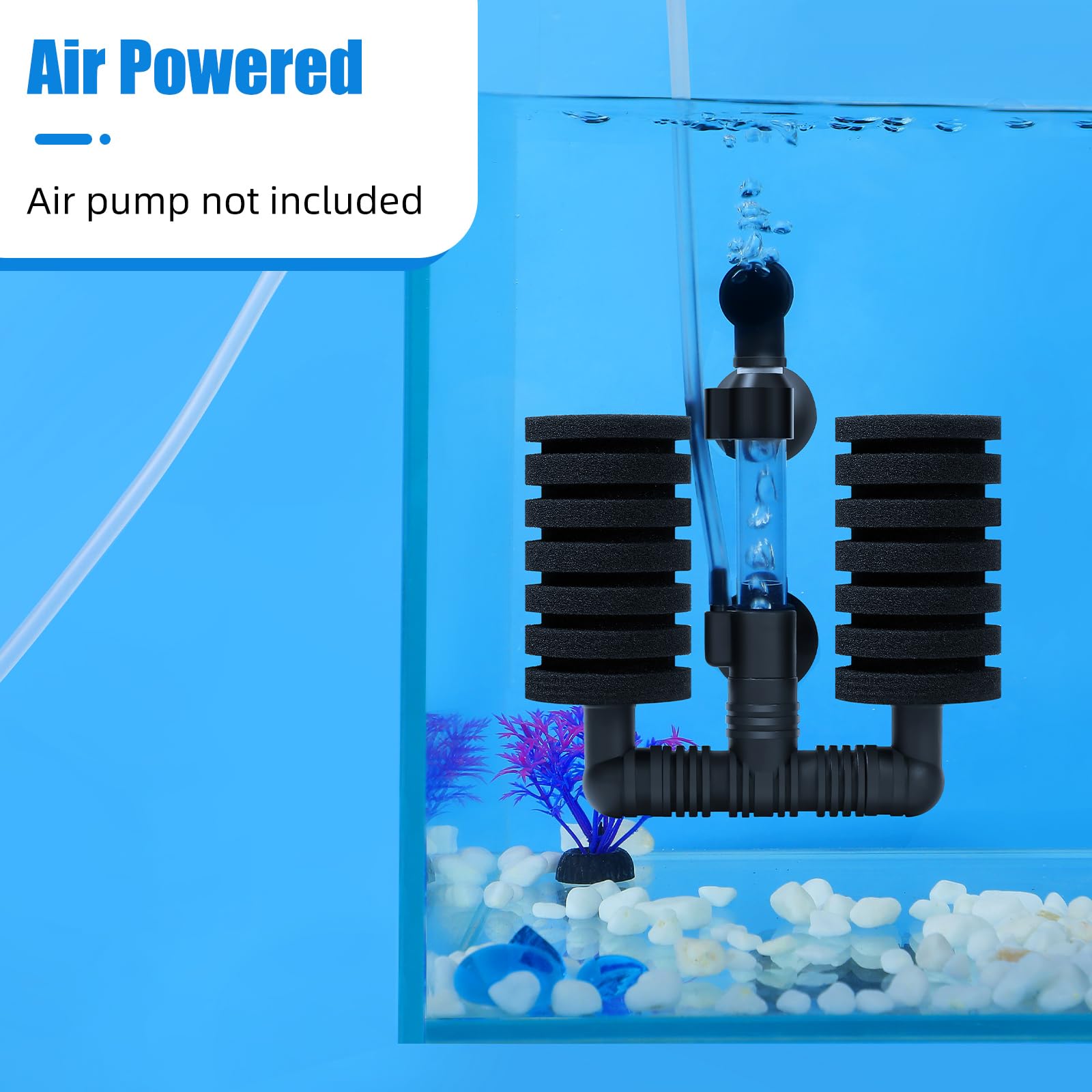 AQUANEAT 1 paquete de doble filtro de esponja bio, para freír, betta, camarones, nano, tanque de peces de acuario (pequeño hasta 10 gal)