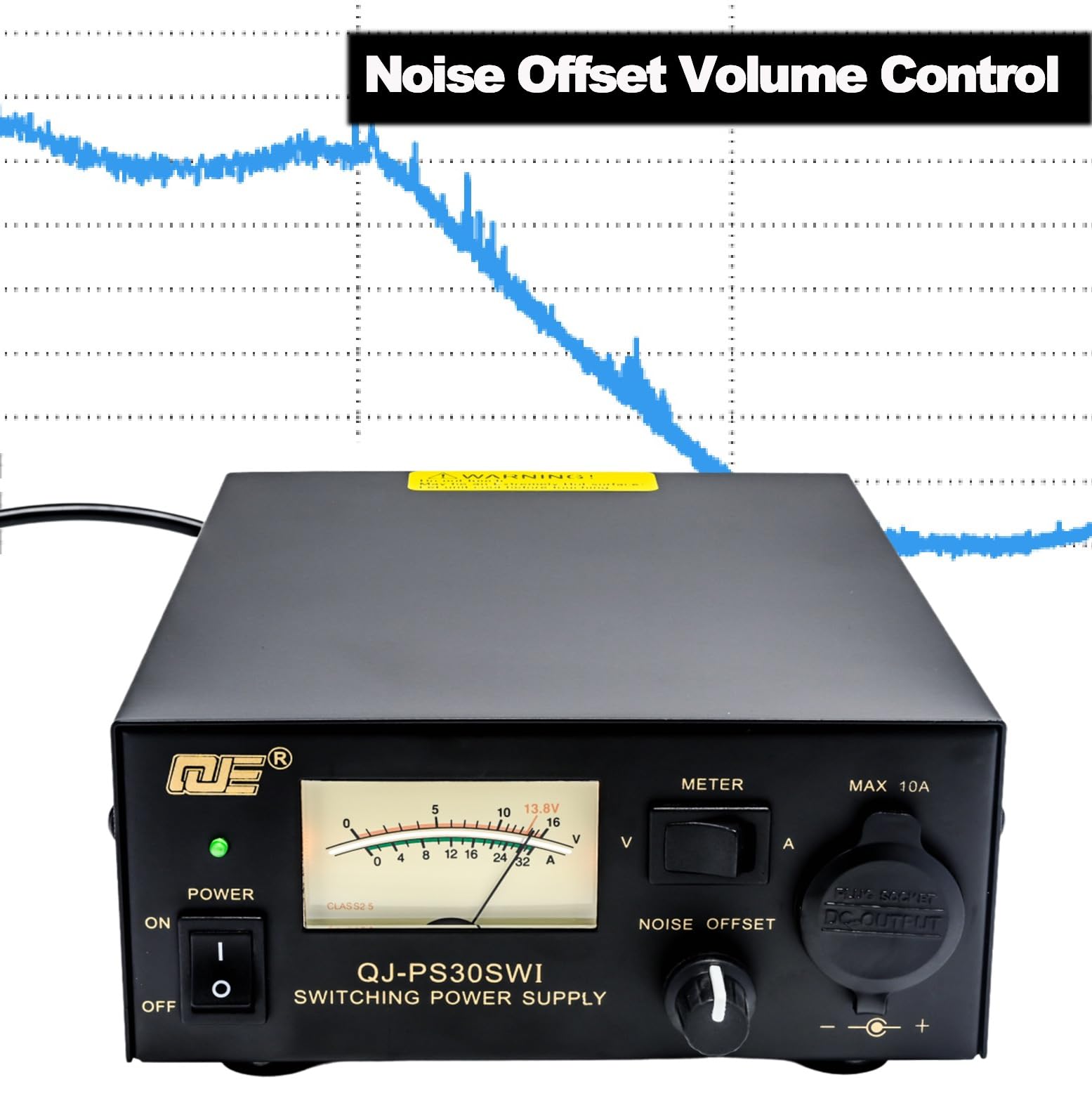 Alimentatore banca da 13,8 V 30 A, alimentatore di commutazione radio prosciutto, alimentatore CC analogico regolato con spina di sigaretta per radio amatoriale