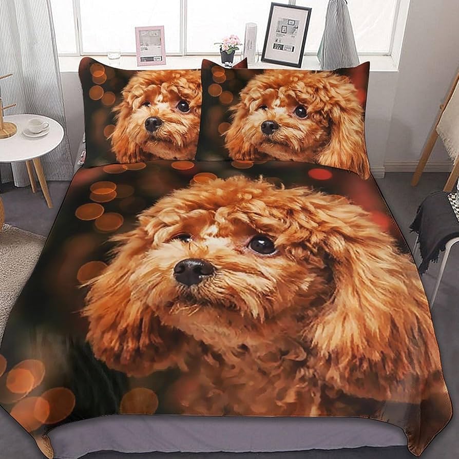 Amazon｜3点セット プードル 犬柄 萌え萌え(1) 布団カバー 掛け布団